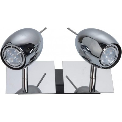 79,95 € Free Shipping | Indoor spotlight 10W 3000K Warm light. Round Shape Ø 17 cm. 2 rotating LED spotlights Dining room, bedroom and lobby. Modern and industrial Style. Metal casting. Plated chrome Color