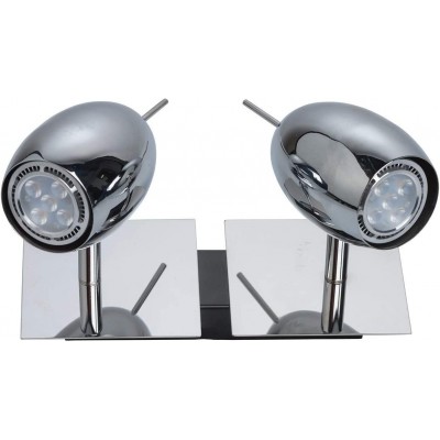 75,95 € Envio grátis | Refletor interno 10W 3000K Luz quente. Ø 17 cm. 2 holofotes rotativos de LED Metais. Cor cromado