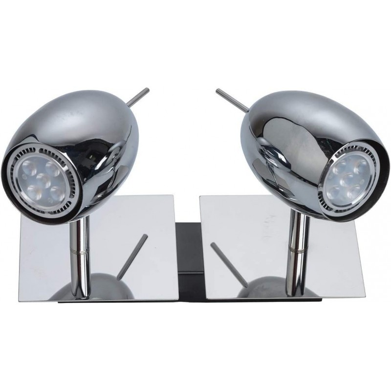 75,95 € Spedizione Gratuita | Faretto da interno 10W 3000K Luce calda. Ø 17 cm. 2 faretti LED rotanti Metallo. Colore cromato