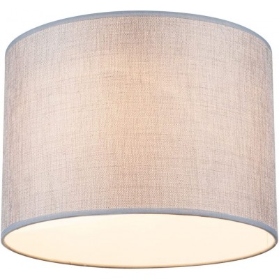 Lamp shade Cylindrical Shape 35×35 cm. Living room, dining room and bedroom. Modern Style. Textile and Chromed Metal. Beige Color