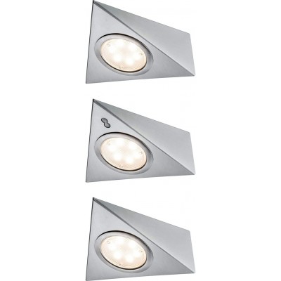 86,95 € Free Shipping | 3 units box Furniture lighting 8W 2700K Very warm light. 14×11 cm. Recessed LED. Proximity sensor Steel, crystal and metal casting. Gray Color