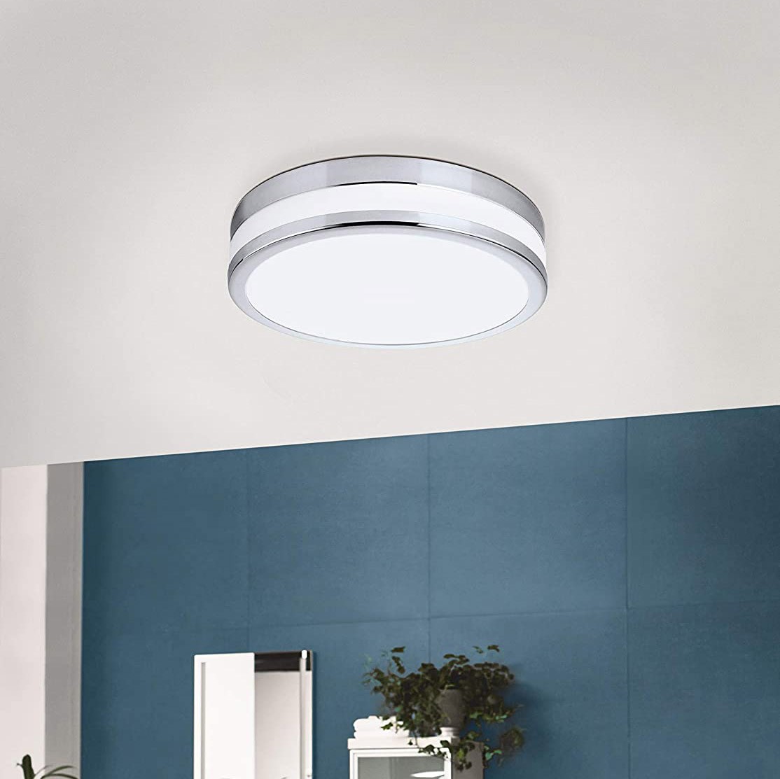 92,95 € Spedizione Gratuita | Plafoniera da interno Eglo 11W 3000K Luce calda. 23×3 cm. LED Acciaio. Colore cromato