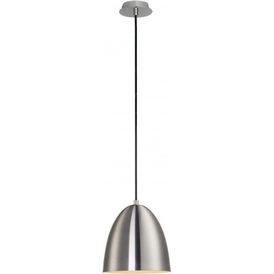 Lampada a sospensione 60W Forma Conica 29×27 cm. LED Soggiorno, sala da pranzo e atrio. Stile moderno e freddo. Acciaio e Alluminio. Colore grigio