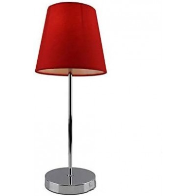 Lâmpada de mesa 40W Forma Cônica 40×16 cm. Sala de estar, sala de jantar e salão. Estilo moderno. Metais e Têxtil. Cor vermelho