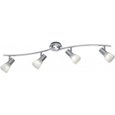 Indoor spotlight Trio 6W Cylindrical Shape 88×19 cm. 4 adjustable spotlights Bedroom. Metal casting. Nickel Color