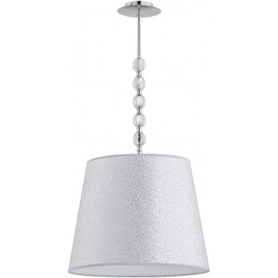 吊灯 60W 锥 形状 75×39 cm. 客厅, 饭厅 和 卧室. 钢 和 有机玻璃. 银 颜色
