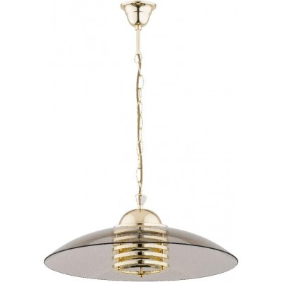 Lampe à suspension 60W Façonner Ronde 65×48 cm. Salle, salle à manger et chambre. Cristal et Métal. Couleur dorée