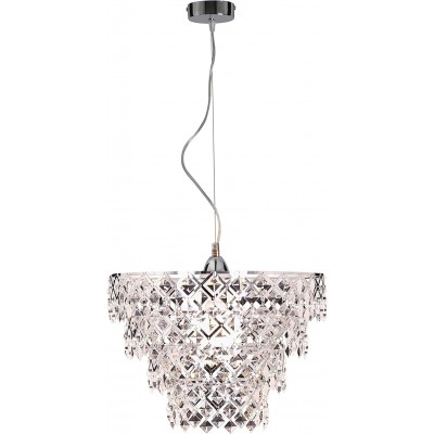 83,95 € Бесплатная доставка | Подвесной светильник 60W 38×38 cm. Акрил и металл. Покрытый хром Цвет