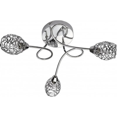 Deckenlampe 28W 40×40 cm. 3 Lichtpunkte Esszimmer, schlafzimmer und empfangshalle. Modern Stil. Metall. Silber Farbe