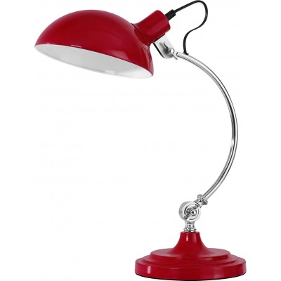 Lampada da scrivania 40W 45×24 cm. Metallo cromato. Colore rosso