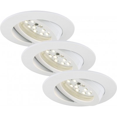 69,95 € Free Shipping | 3 units box Recessed lighting 5W 3000K Warm light. 8×8 cm. LED Pmma. White Color