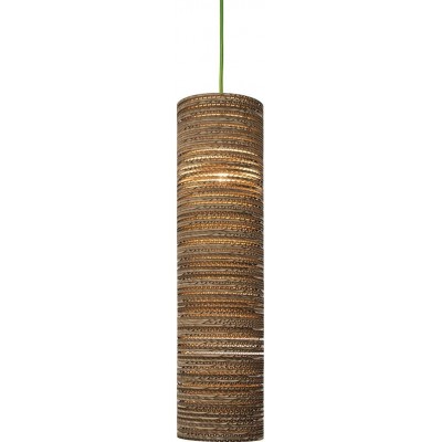 88,95 € Free Shipping | Hanging lamp 40W Cylindrical Shape 55×15 cm. Living room, dining room and bedroom. Modern Style. Aluminum. Brown Color