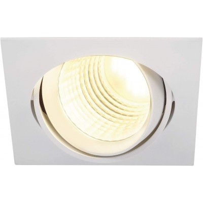 93,95 € Free Shipping | Recessed lighting 28W Square Shape 19×16 cm. Adjustable Living room, dining room and bedroom. Aluminum. White Color