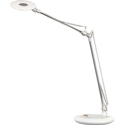 Lampada de escritorio 6W 80×50 cm. Articulável Sala de estar, sala de jantar e quarto. Alumínio. Cor branco
