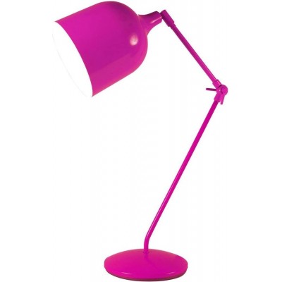 Lampada de escritorio 40W Forma Cilíndrica 37×7 cm. Articulado Sala de estar, quarto e salão. Estilo clássico. Alumínio. Cor rosa