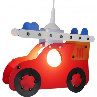Детская лампа 11W 30×30 cm. Дизайн пожарной машины Гостинная, столовая и спальная комната. ПММА. Красный Цвет