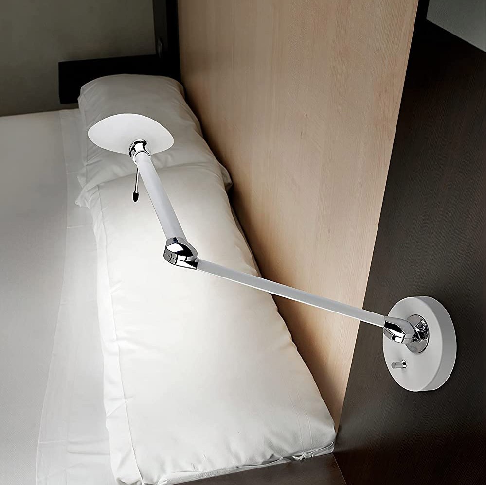 63,95 € Envío gratis | Aplique de pared interior 75W LED articulado Acero y cristal. Color gris