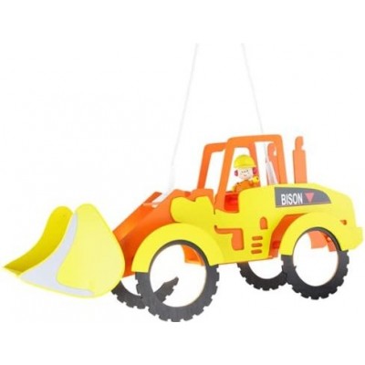 Kids lamp 40W 50×35 cm. Double focus. Excavator Dining room, bedroom and lobby. Modern Style. Wood. Yellow Color