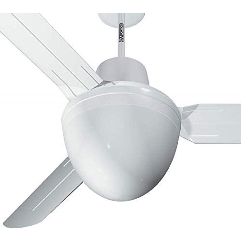 96,95 € Free Shipping | Ceiling fan with light 150W 34×33 cm. 3 vanes-blades Living room, dining room and lobby. White Color