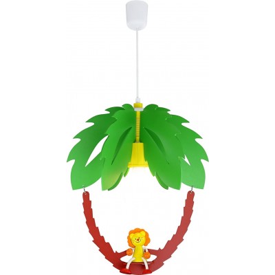 儿童灯 40W 39×29 cm. 与狮子的棕榈树设计 卧室. 现代的 风格. 木头. 绿色的 颜色