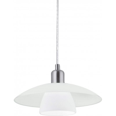 Lámpara colgante Eglo 60W Forma Redonda 35×29 cm. Salón, comedor y dormitorio. Acero. Color blanco