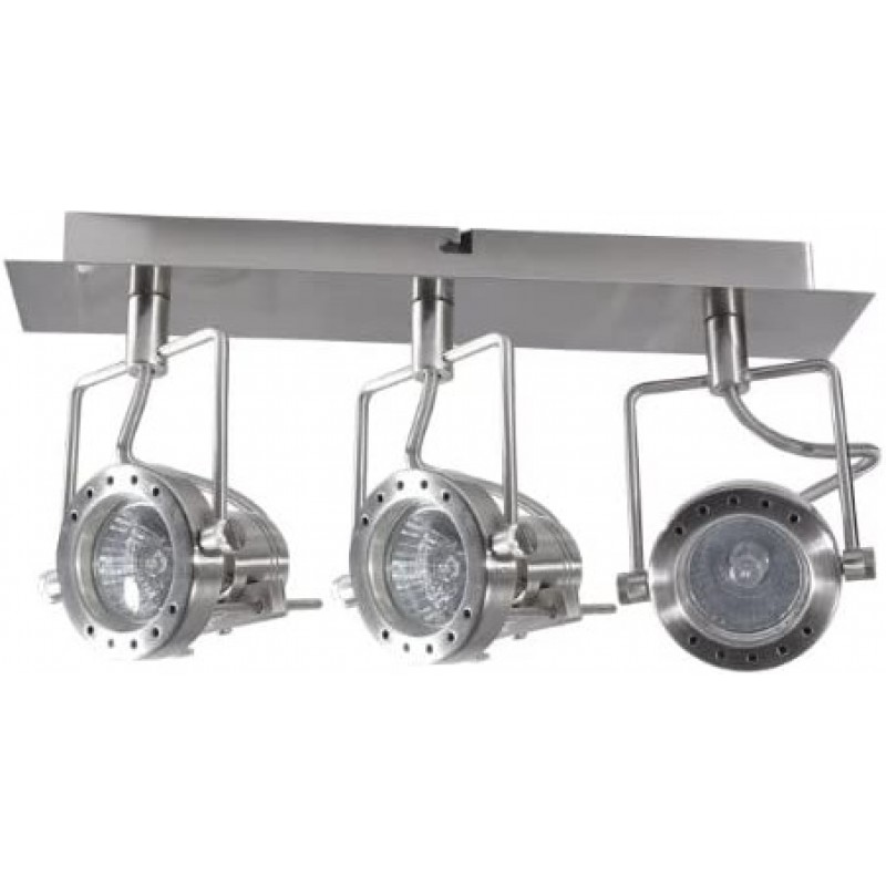 59,95 € Free Shipping | Indoor spotlight 150W 260×195 cm. Triple adjustable spotlight Steel. Plated chrome Color