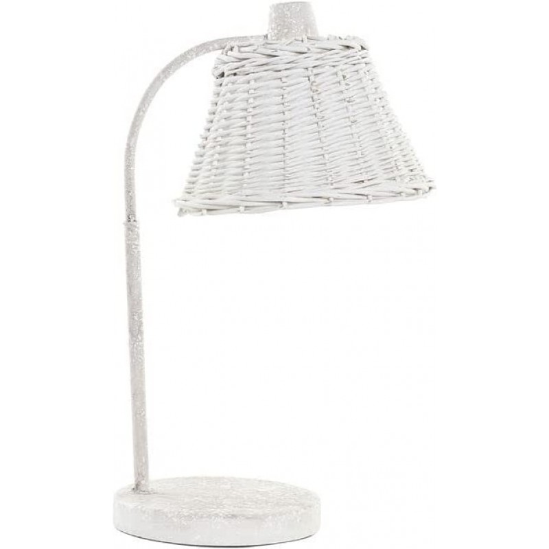 79,95 € Free Shipping | Desk lamp 50W Conical Shape 62×48 cm. Dining room, bedroom and lobby. Rustic and classic Style. PMMA and Metal casting. White Color