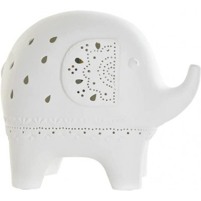 54,95 € Kostenloser Versand | Dekorative Beleuchtung 48×43 cm. Elefantenförmiges Design Wohnzimmer, schlafzimmer und empfangshalle. PMMA. Weiß Farbe