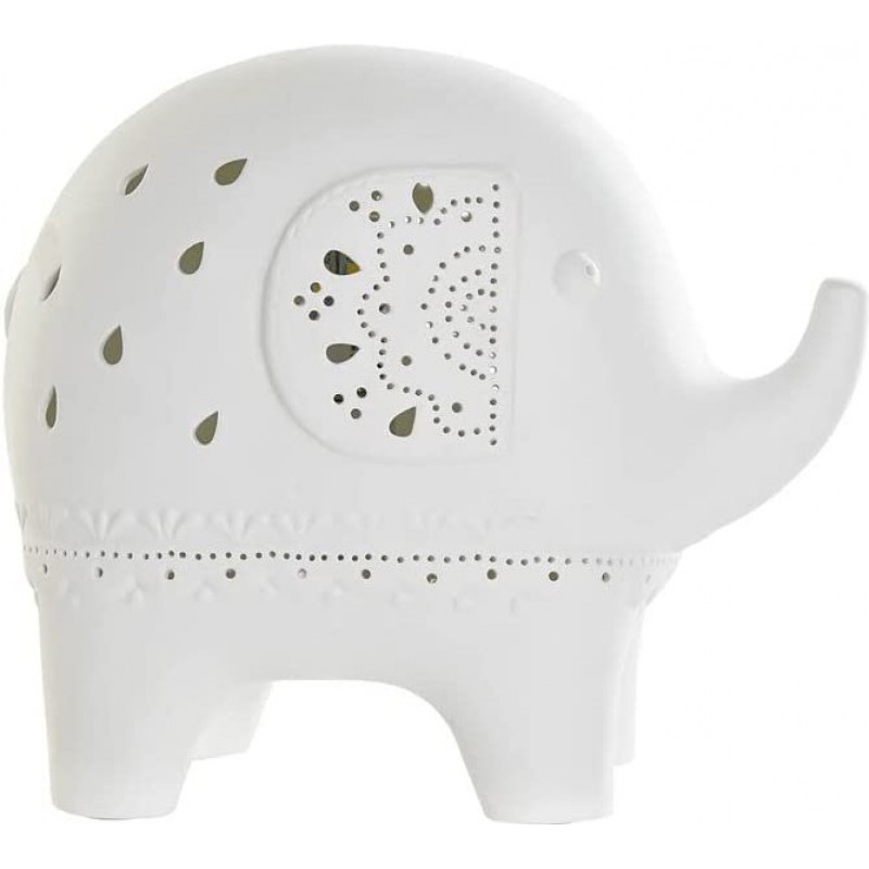 54,95 € Envío gratis | Iluminación decorativa 48×43 cm. Diseño en forma de elefante Salón, dormitorio y vestíbulo. PMMA. Color blanco