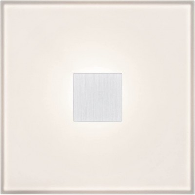 61,95 € Envio grátis | Luz de parede interna 10×10 cm. Design em forma de ladrilho Alumínio e pmma. Cor branco