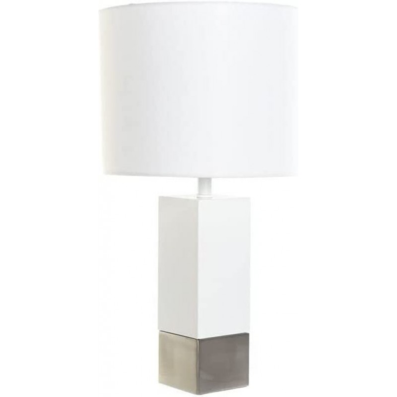 108,95 € Envío gratis | Lámpara de sobremesa 50W Forma Cilíndrica 37×19 cm. Comedor, dormitorio y vestíbulo. Metal. Color blanco
