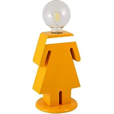 64,95 € Бесплатная доставка | Настольная лампа 100W 26×16 cm. Дизайн в форме человека Гостинная, спальная комната и лобби. Древесина. Апельсин Цвет