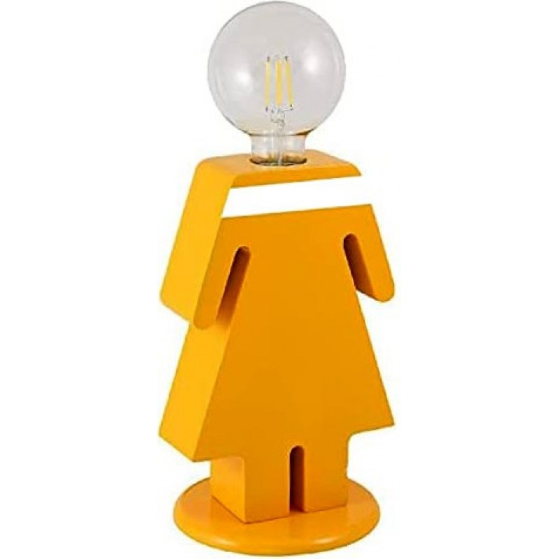 64,95 € Бесплатная доставка | Настольная лампа 100W 26×16 cm. Дизайн в форме человека Гостинная, спальная комната и лобби. Древесина. Апельсин Цвет