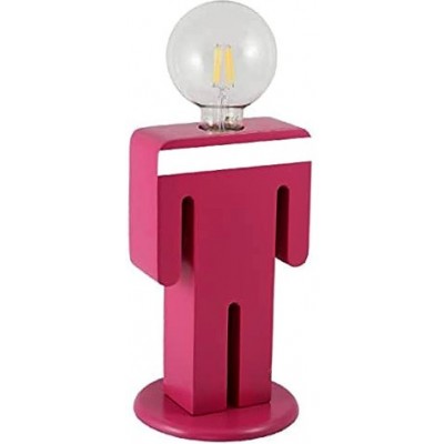 64,95 € Envío gratis | Lámpara de sobremesa 100W 26×15 cm. Diseño con forma humana Comedor, dormitorio y vestíbulo. Madera. Color rosa