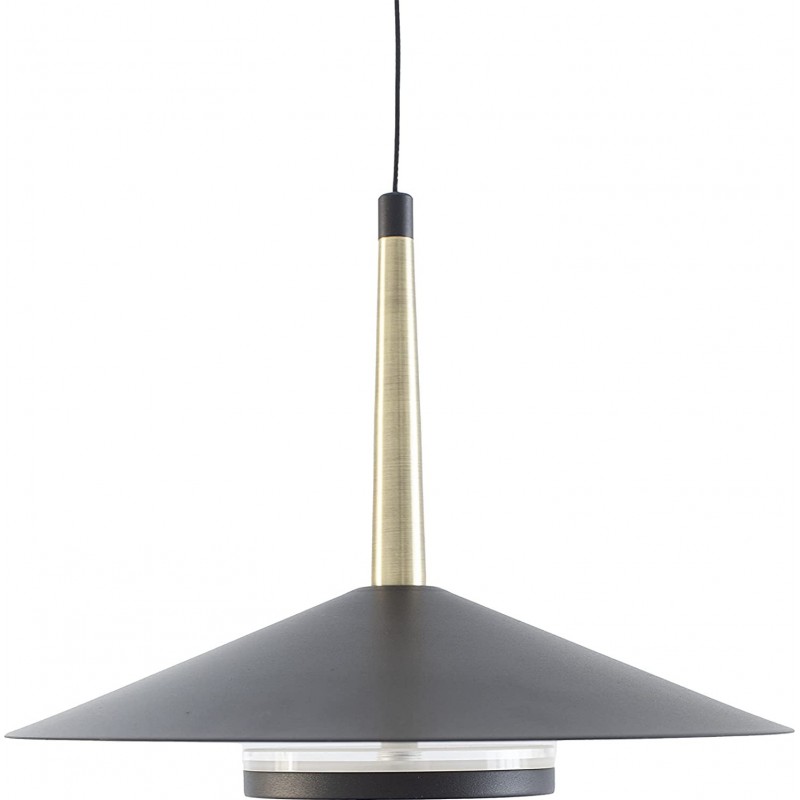 144,95 € Free Shipping | Hanging lamp 8W Conical Shape Ø 25 cm. Dining room, bedroom and lobby. Modern Style. Stainless steel, Crystal and Metal casting. Black Color