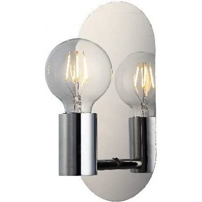 232,95 € Envío gratis | Aplique de pared interior 40W 25×12 cm. Luz con espejo Metal. Color cromado