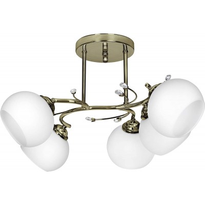 吸顶灯 球形 形状 51×46 cm. 5个聚光灯 客厅, 饭厅 和 卧室. 经典的 风格. 水晶. 白色的 颜色