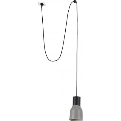 Lámpara colgante 15W Forma Cilíndrica Ø 12 cm. Salón, comedor y vestíbulo. Metal. Color gris