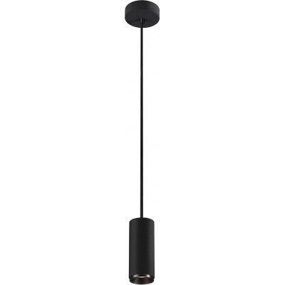 Lámpara colgante 10W Forma Cilíndrica 16×7 cm. LED regulable en posición Salón, comedor y dormitorio. Estilo moderno. Aluminio y PMMA. Color negro