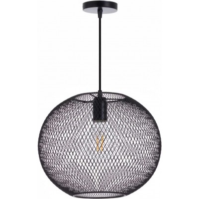 Lámpara colgante Forma Esférica 35×35 cm. Salón, dormitorio y vestíbulo. Estilo moderno e industrial. Metal. Color negro