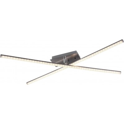 Lámpara de techo Reality 9W Forma Alargada 81×10 cm. Luz con diseño de barras Salón, comedor y dormitorio. Metal. Color níquel