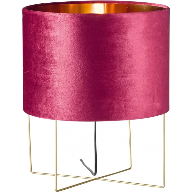 95,95 € Free Shipping | Table lamp 40W Cylindrical Shape 43×35 cm. Living room, dining room and bedroom. Metal casting. Garnet Color