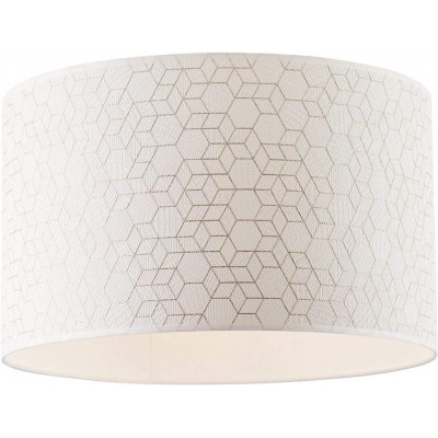 128,95 € Free Shipping | Lamp shade Cylindrical Shape 27 cm. Tulip Living room, dining room and lobby. Modern Style. Metal casting, Paper and Textile. White Color