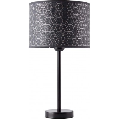 128,95 € Free Shipping | Table lamp 40W Cylindrical Shape 46×25 cm. Living room, bedroom and lobby. Modern Style. Metal casting. Black Color
