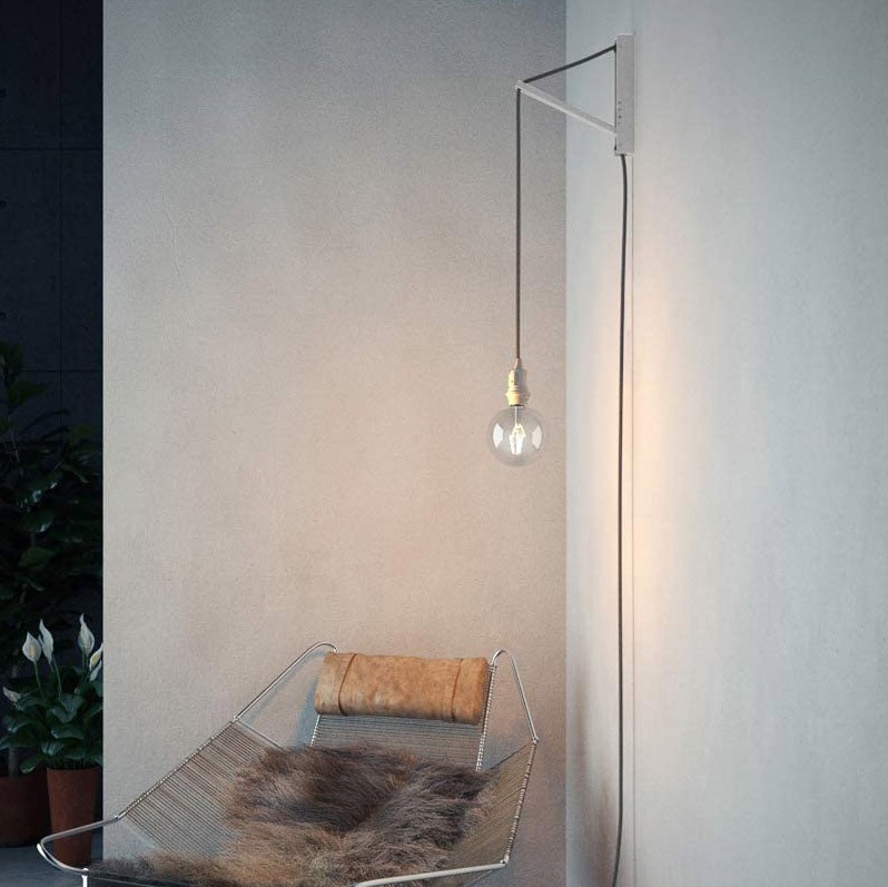 91,95 € Envoi gratuit | Applique murale d'intérieur 33×16 cm. Dimmable Textile. Couleur gris