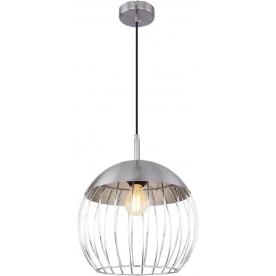172,95 € Free Shipping | Hanging lamp 60W Spherical Shape 150×33 cm. Living room, dining room and lobby. Paper. Nickel Color