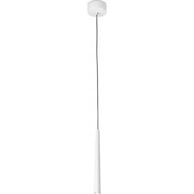 Lámpara colgante 3W 2700K Luz muy cálida. Forma Cilíndrica Salón, comedor y dormitorio. Aluminio. Color blanco