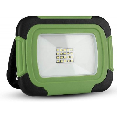 82,95 € Envío gratis | Foco proyector exterior 10W 18×13 cm. LED recargable. Función SOS y flash Aluminio. Color verde