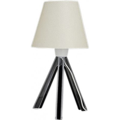 Lâmpada de mesa 60W Forma Cônica 42×25 cm. Montagem em tripé Sala de estar, sala de jantar e quarto. PMMA e Têxtil. Cor branco