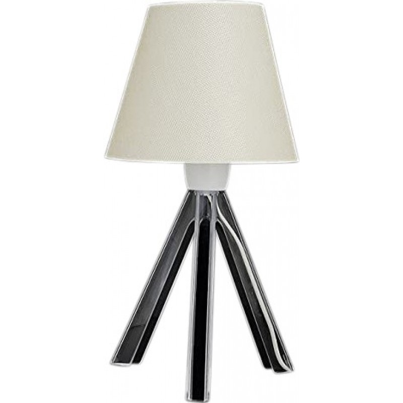133,95 € Free Shipping | Table lamp 60W Conical Shape 42×25 cm. Mounting on tripod Living room, dining room and bedroom. PMMA and Textile. White Color